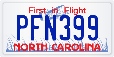 NC license plate PFN399