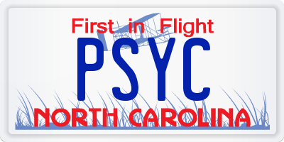 NC license plate PSYC