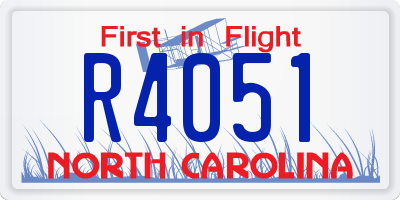 NC license plate R4051