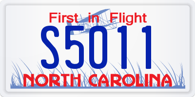 NC license plate S5011