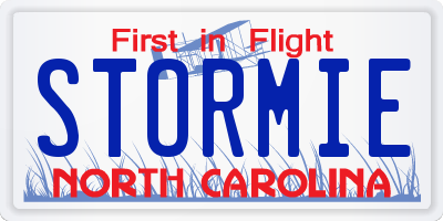 NC license plate STORMIE