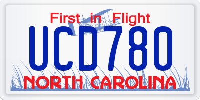 NC license plate UCD780