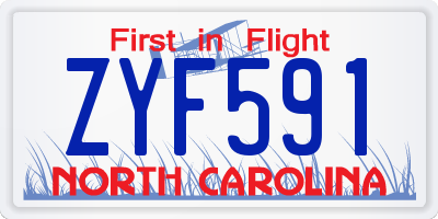 NC license plate ZYF591