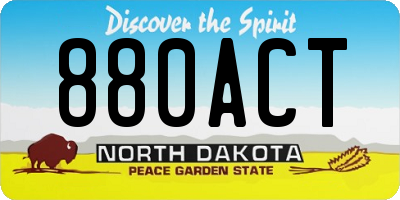 ND license plate 880ACT