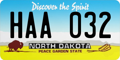 ND license plate HAA032