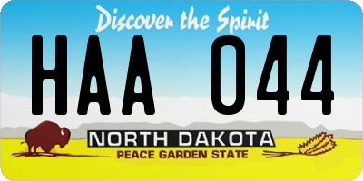 ND license plate HAA044