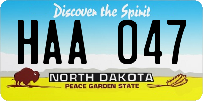 ND license plate HAA047