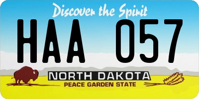 ND license plate HAA057