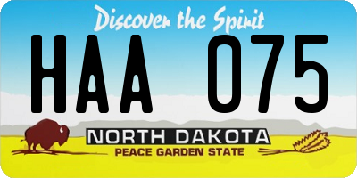 ND license plate HAA075
