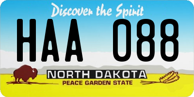 ND license plate HAA088