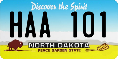 ND license plate HAA101