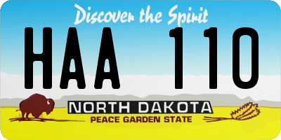 ND license plate HAA110