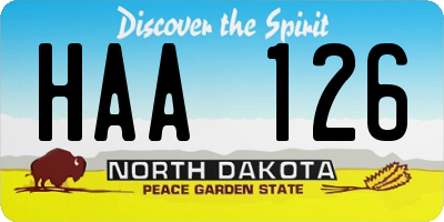 ND license plate HAA126