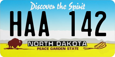 ND license plate HAA142