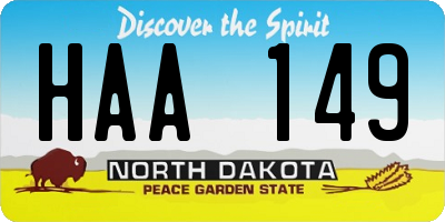 ND license plate HAA149