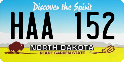ND license plate HAA152