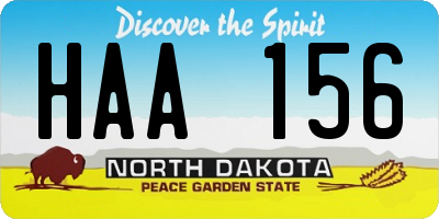 ND license plate HAA156