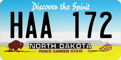 ND license plate HAA172