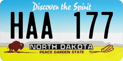 ND license plate HAA177