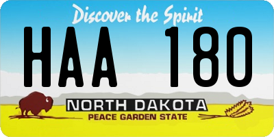 ND license plate HAA180
