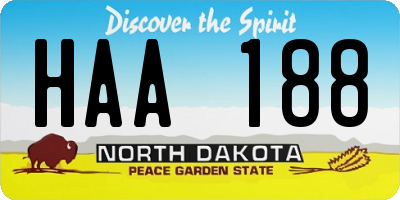 ND license plate HAA188
