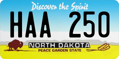 ND license plate HAA250