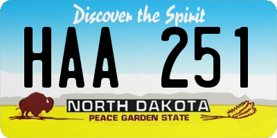 ND license plate HAA251