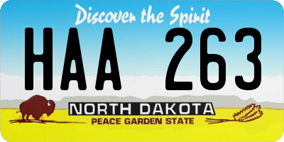 ND license plate HAA263