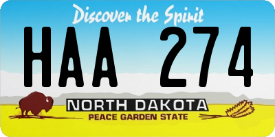 ND license plate HAA274