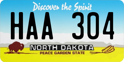 ND license plate HAA304