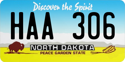 ND license plate HAA306