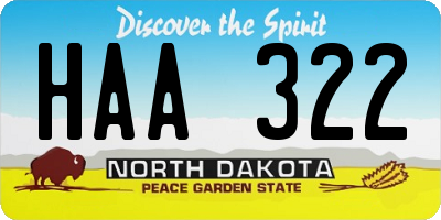 ND license plate HAA322