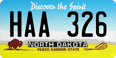 ND license plate HAA326