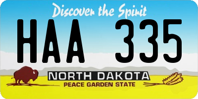 ND license plate HAA335