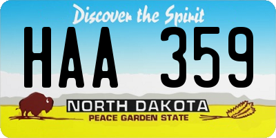 ND license plate HAA359