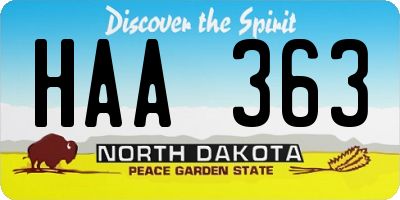 ND license plate HAA363