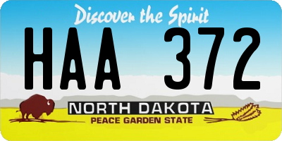 ND license plate HAA372