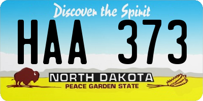 ND license plate HAA373