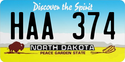 ND license plate HAA374