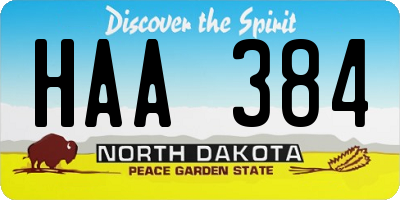 ND license plate HAA384