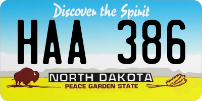 ND license plate HAA386