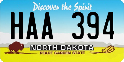 ND license plate HAA394