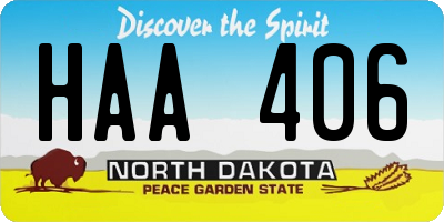 ND license plate HAA406