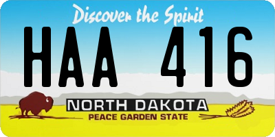 ND license plate HAA416