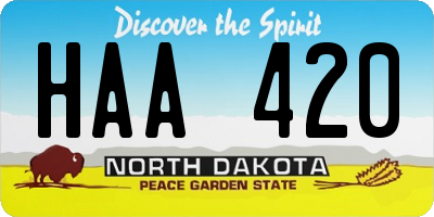 ND license plate HAA420