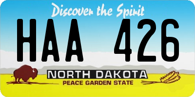 ND license plate HAA426