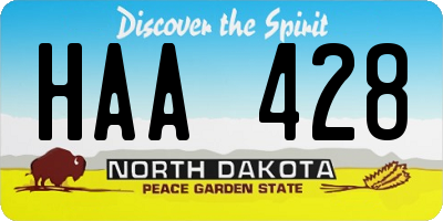 ND license plate HAA428