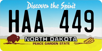 ND license plate HAA449