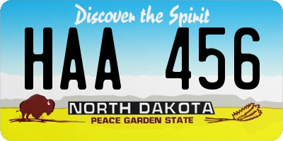 ND license plate HAA456