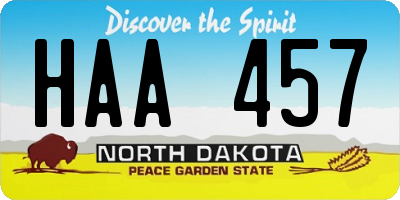 ND license plate HAA457